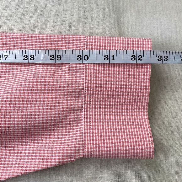 Calvin Klein Dress Shirt Mens 16.5 34/35 Pink Gingham Long Sleeve Button Down - Picture 12 of 12